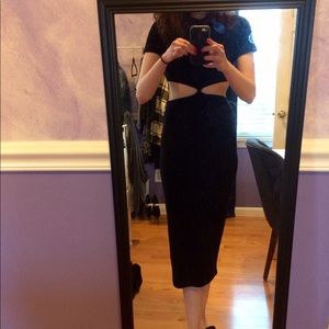Black midi dress
